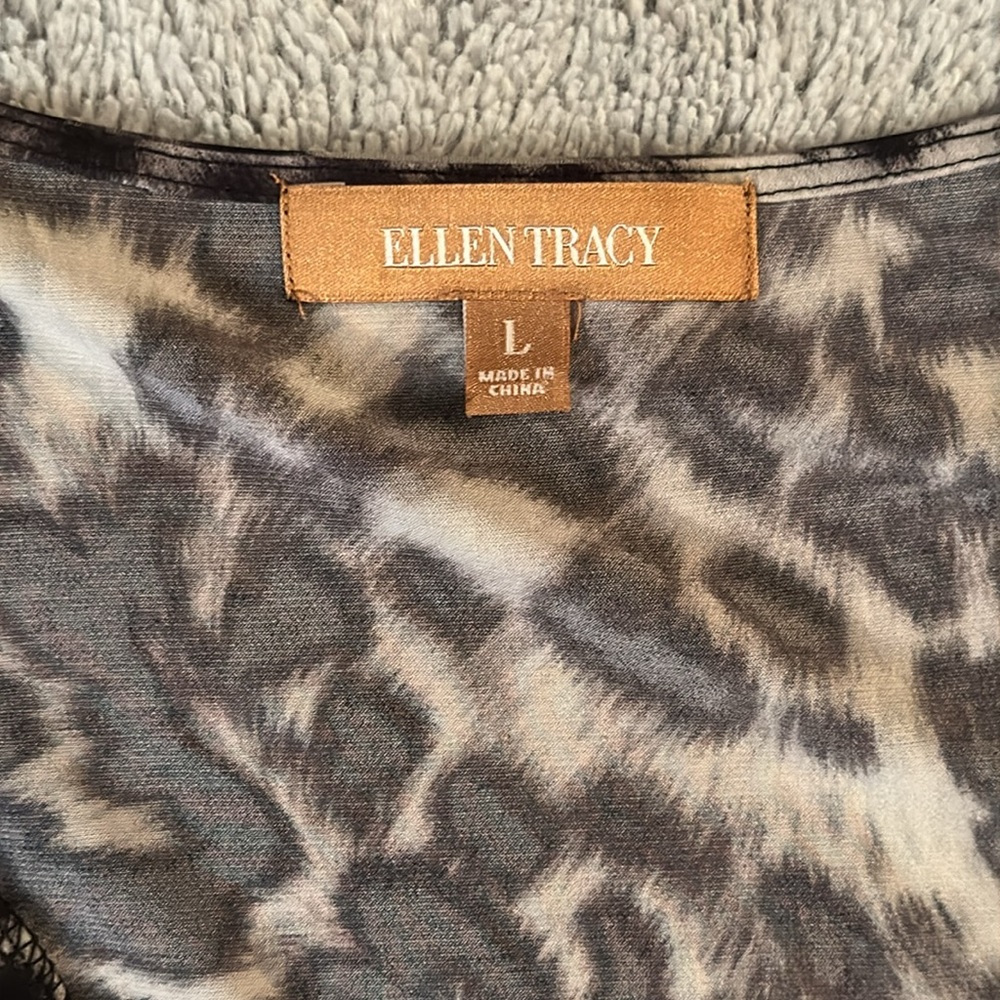Leopard Print Faux Wrap Top - Picture 2 of 13